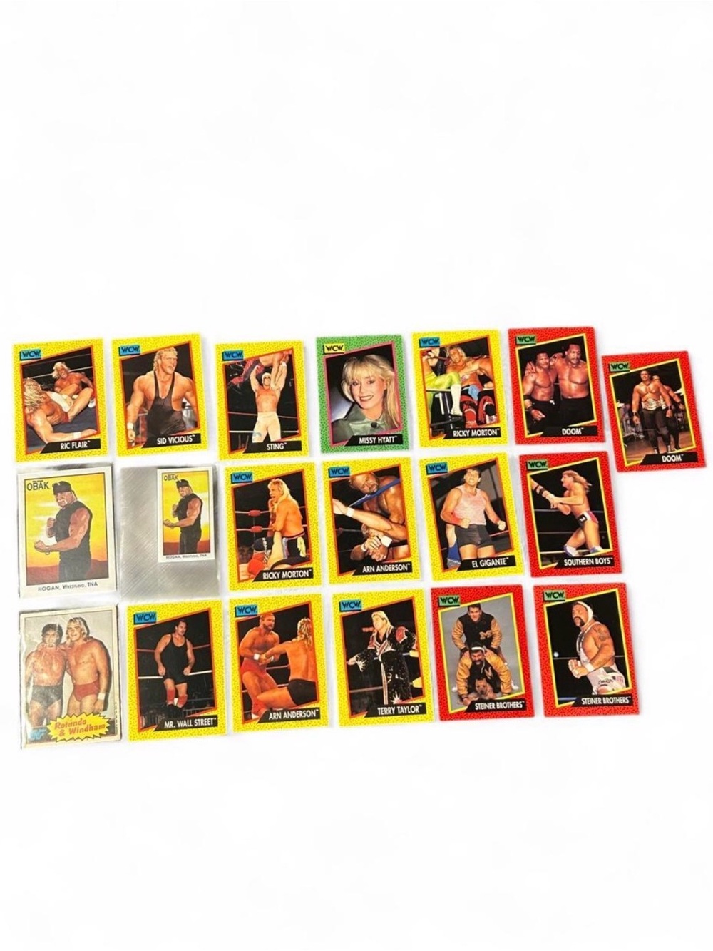 Vintage Wrestling Card Lot 19 WCW WWF Hulk Hogan OBAK Mini Ric Flair Sting